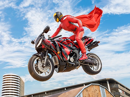 Real Motorbike Super Hero Stunt 3d